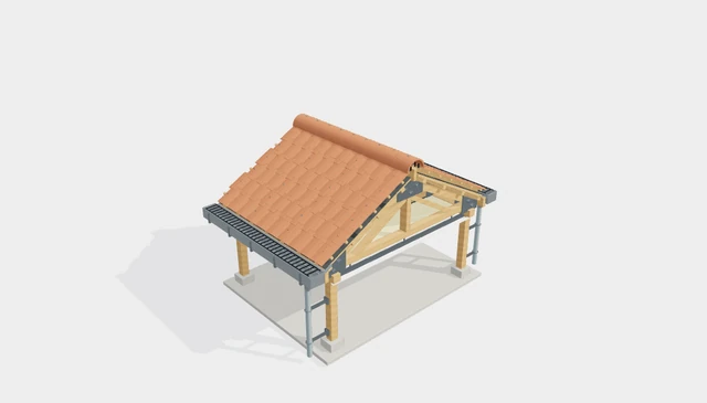 房屋坡屋顶三维模型